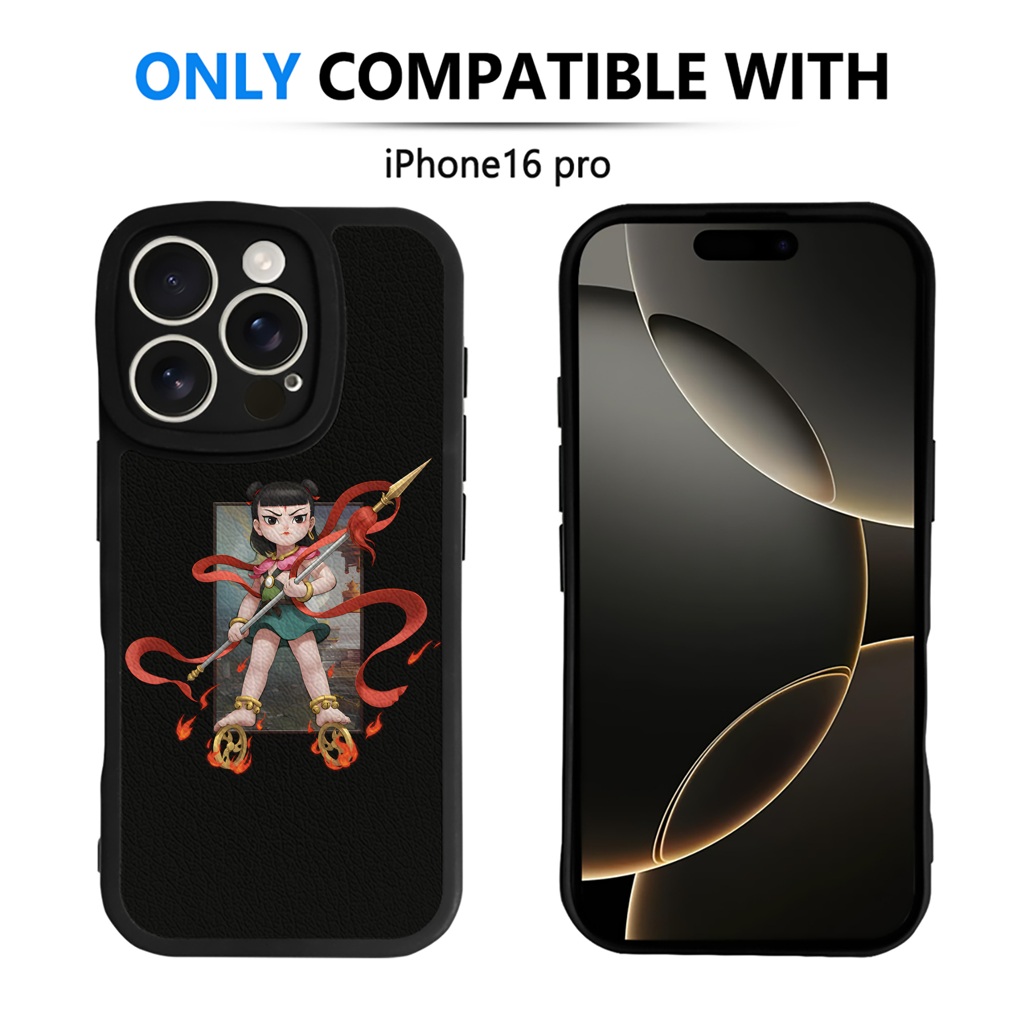 （画像用） Ne Zha 2 ナタ 魔童の大暴れ 【iPhone 16シリーズ対応】シリコンスマホケース（レザー調） 材質：シリコン